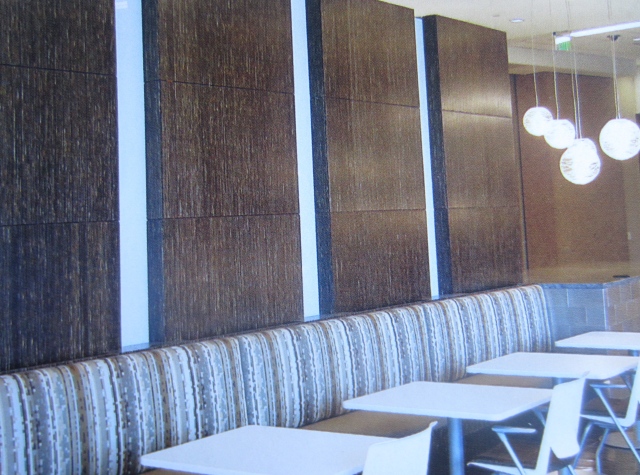 Here the vertical texture of the Tiikeri sorghum panels used as equally vertical focal points.  